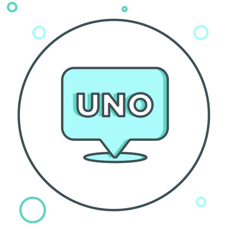 Line Uno card game icon isolated on white background. Colorful outline concept. Vector.のイラスト素材