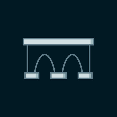 Line Bridge for train icon isolated on black background. Flat filled outline style with shadow. Vector.のイラスト素材