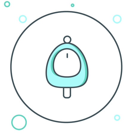 Line Toilet urinal or pissoir icon isolated on white background. Urinal in male toilet. Washroom, lavatory, WC. Colorful outline concept. Vector.のイラスト素材