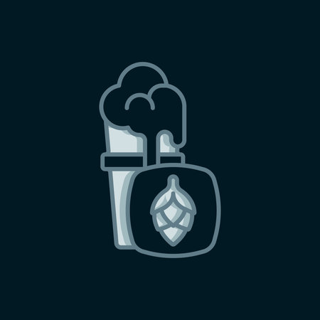 Line Glass of beer icon isolated on black background. Flat filled outline style with shadow. Vector.のイラスト素材