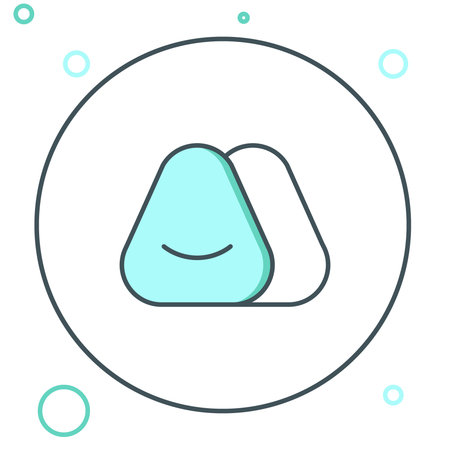 Line Pouf icon isolated on white background. Soft chair Bag for the seat. Comfortable furniture armchair. Colorful outline concept. Vector.のイラスト素材