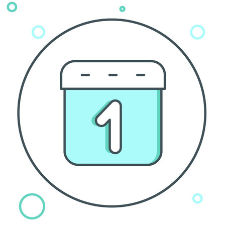 Line Calendar icon isolated on white background. Event reminder symbol. Colorful outline concept. Vector.のイラスト素材