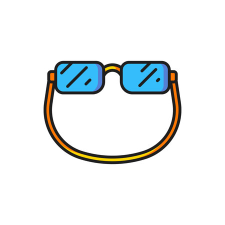 Color Eyeglasses icon isolated on white background. Flat filled outline style with shadow. Vector.のイラスト素材