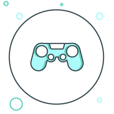 Line Gamepad icon isolated on white background. Game controller. Colorful outline concept. Vector.