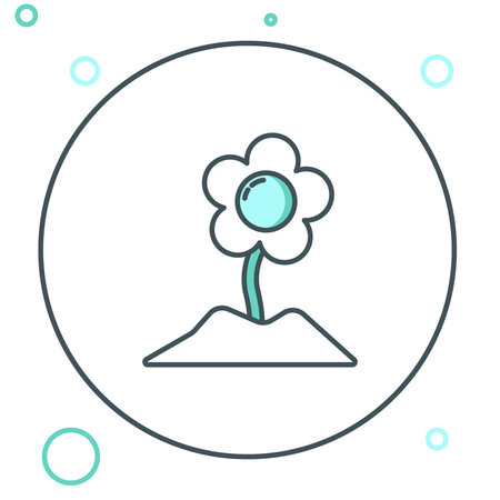 Line Flower icon isolated on white background. Colorful outline concept. Vector.のイラスト素材