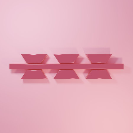 Pink wire icon isolated on pink background. Minimalism concept. 3D render illustration.の写真素材