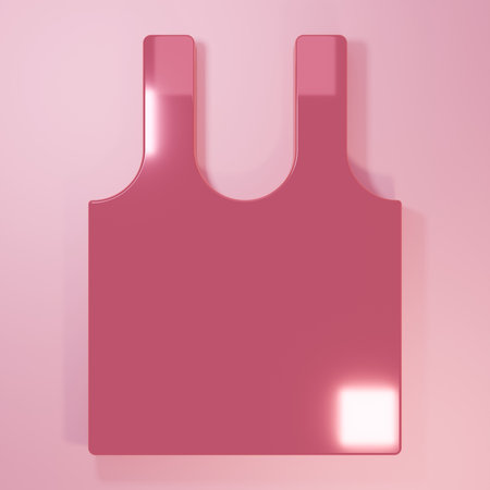Pink Sleeveless icon isolated on pink background. Minimalism concept. 3D render illustration.の写真素材