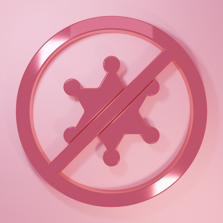 Pink icon isolated on pink background. Minimalism concept. 3D render illustration.の写真素材