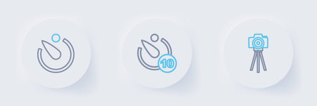Set line Photo camera Camera timer and icon. Vector.のイラスト素材