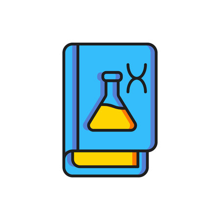 Color Genetic engineering book icon isolated on white background. DNA symbol. Flat filled outline style with shadow. Vector.のイラスト素材