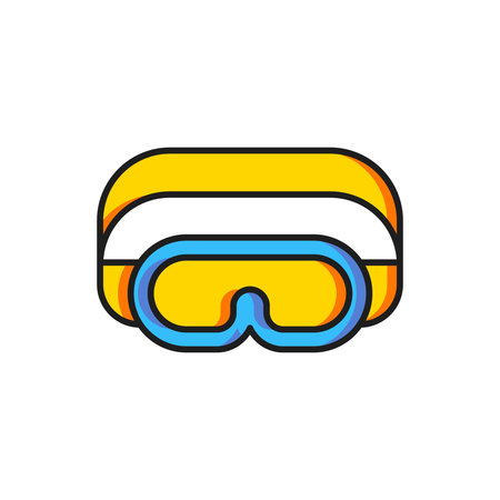 Color Ski goggles icon isolated on white background. Extreme sport. Sport equipment. Flat filled...