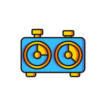 Color Time chess clock icon isolated on white background. Sport equipment. Flat filled outline style with shadow. Vector.のイラスト素材