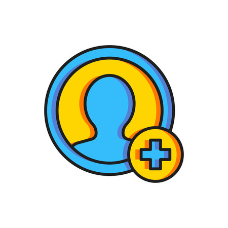 Color Create account screen icon isolated on white background. Flat filled outline style with shadow. Vector.のイラスト素材