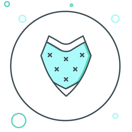 Line Traditional mexican poncho clothing icon isolated on white background. Colorful outline concept. Vector.のイラスト素材