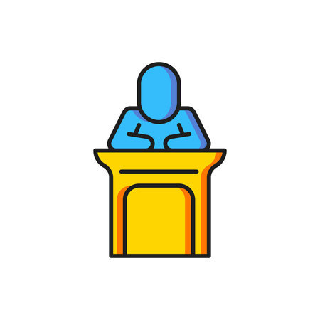 Color Judge icon isolated on white background. Flat filled outline style with shadow. Vector.のイラスト素材