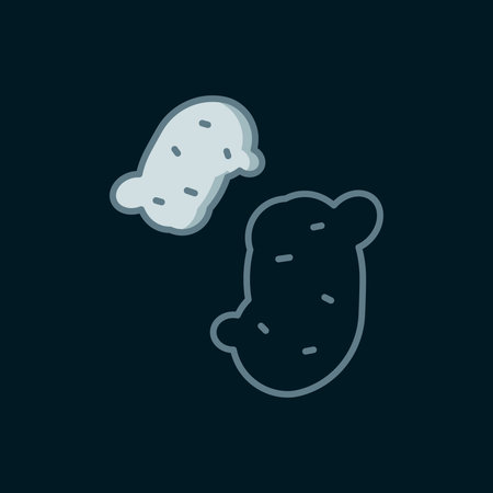 Line Potato icon isolated on black background. Flat filled outline style with shadow. Vector.