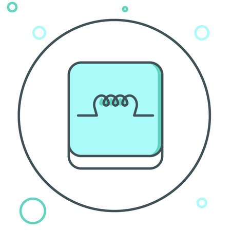 Line Inductor in electronic circuit icon isolated on white background. Colorful outline concept. Vector.のイラスト素材