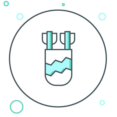 Line Quiver with arrows icon isolated on white background. Colorful outline concept. Vector.のイラスト素材