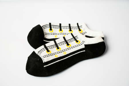 Pair of socks.on a white backgroundの写真素材