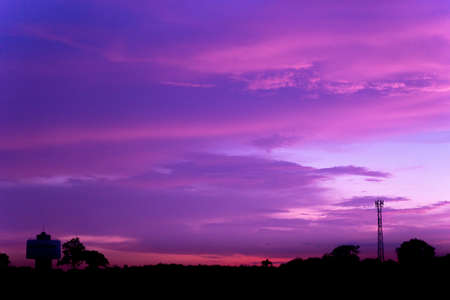 Purple sky on the bright weather in Thailandの写真素材