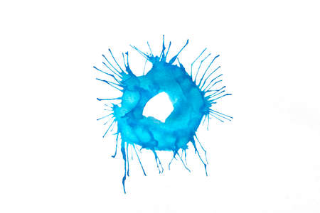 Abstract blue watercolor Is a circle with roots spread outの写真素材