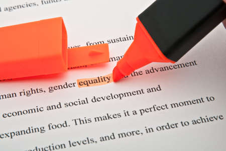 The word Equality highlighted in orangeの写真素材