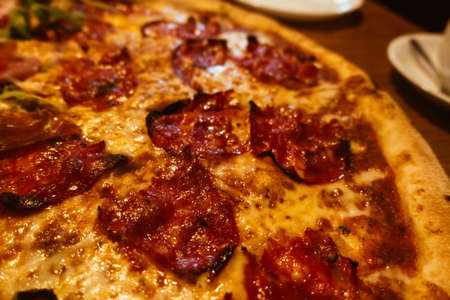 Pizza with salami