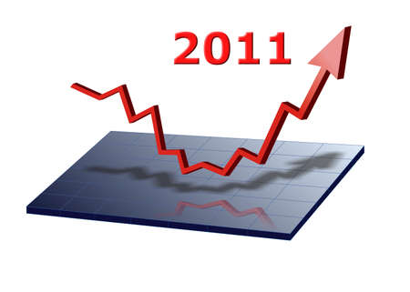 business graph shows success for 2011の写真素材
