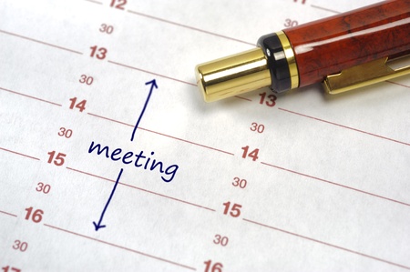 meeting date in calendarの写真素材