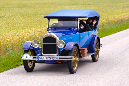 LANDSBERG, GERMANY - JULY 12, 2014: Public oldtimer rally organized by Bavarian city Landsberg for...