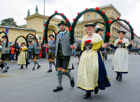 Munich, Germany -  September 20, 2015: The Oktoberfest is the world biggest beer festival and at the...