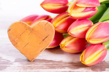 bunch of flowers with heartの写真素材