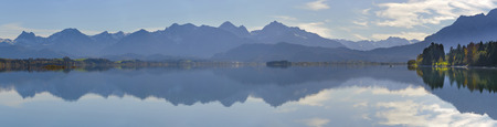 panorama mountains in Bavaria symmetric mirroring in lake panorama mountains in Bavaria symmetric mirroring in lake