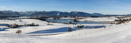 panorama landscape in Bavaria in winterの写真素材