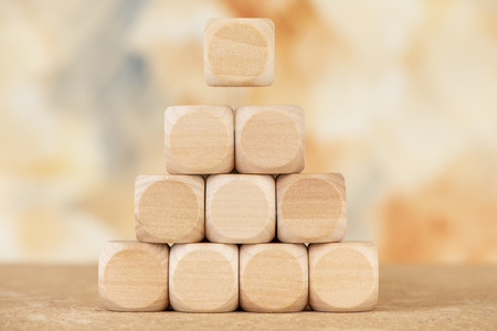 pyramid with cubes and copy space for your textの写真素材