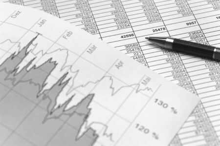 financial chart of stock marketの写真素材