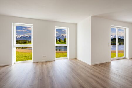 looking outside from new home to beautiful landscape