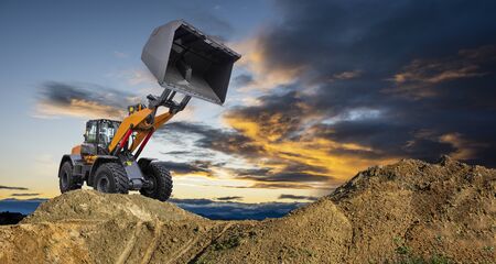 excavator at construction site