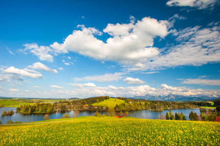 beautiful panoramic landscape in Bavariaの写真素材