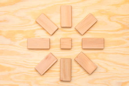 blank wooden cubes in discussionの写真素材