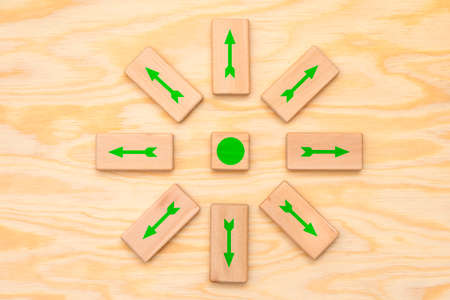 wooden cubes in discussionの写真素材