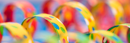 Colourful confetti streamer at partyの写真素材