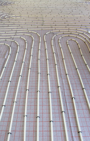 underfloor heating system in constructionの写真素材