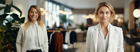 pretty saleswoman working in an fashion storeの素材