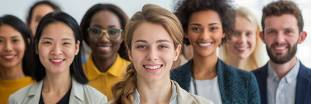 group of young business people with different ethnicity work together as a teamの素材