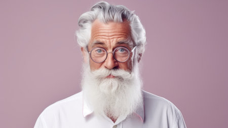 Portrait of a friendly old man with a beardの素材