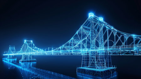 vision of architecture of a 3d model bridge projectの素材