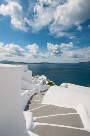 Stairway in Santoriniの写真素材