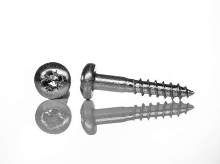 screw with clipping path (macro), lots of detail, white background, screw used for woodの写真素材