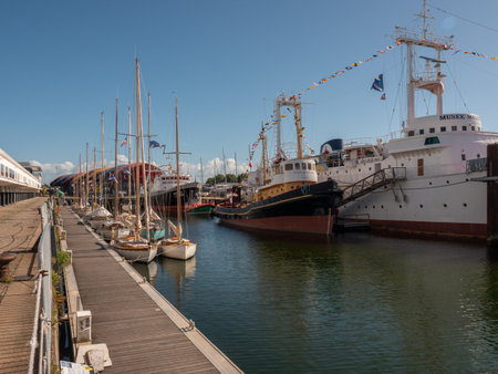 LA Rochelle, France June 2022 Wooden yachts in the harbor of La Rochelle, France.の写真素材